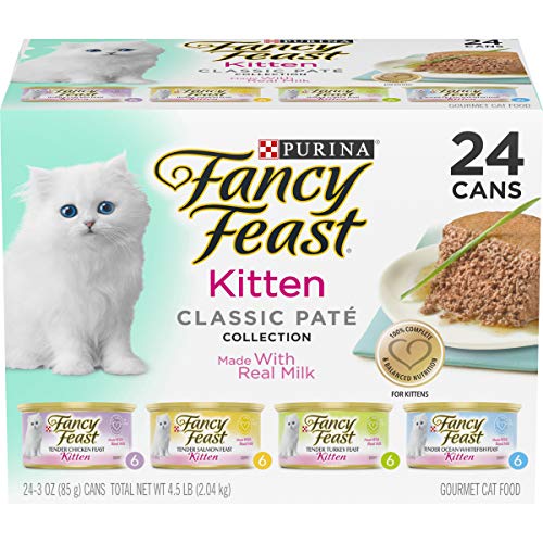 0050000500895 - PURINA FANCY FEAST GRAIN FREE PATE WET KITTEN FOOD VARIETY PACK, KITTEN CLASSIC PATE COLLECTION, 4 FLAVORS - 3 OZ. BOXES