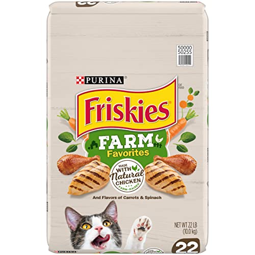 0050000502554 - PURINA FRISKIES DRY CAT FOOD, FARM FAVORITES WITH CHICKEN - 22 LB. BAG