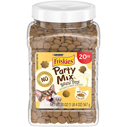 0050000503551 - PURINA FRISKIES MADE IN USA FACILITIES, NATURAL CAT TREATS, PARTY MIX NATURAL YUMS WITH REAL CHICKEN - 20 OZ. CANISTER