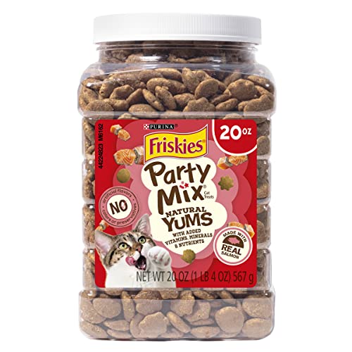0050000503575 - PURINA FRISKIES MADE IN USA FACILITIES, NATURAL CAT TREATS, PARTY MIX NATURAL YUMS WITH REAL SALMON - 20 OZ. CANISTER