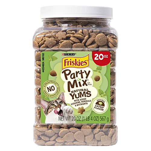 0050000504763 - PURINA FRISKIES MADE IN USA FACILITIES, NATURAL CAT TREATS, PARTY MIX NATURAL YUMS CATNIP FLAVOR - 20 OZ. CANISTER
