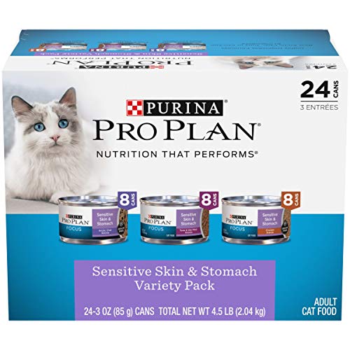 0050000543465 - PURINA PRO PLAN ADULT WET CAT FOOD VARIETY PACK, SENSITIVE SKIN & STOMACH FORMULA - 3 OZ. CANS