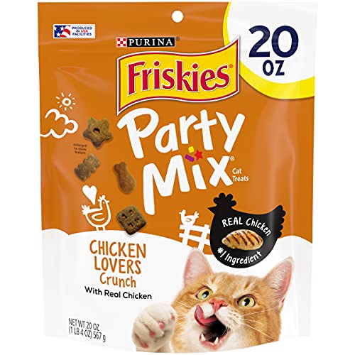 0050000544639 - PURINA FRISKIES MADE IN USA FACILITIES CAT TREATS, PARTY MIX CHICKEN LOVERS CRUNCH - 20 OZ. POUCH
