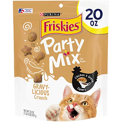 0050000544691 - PURINA FRISKIES MADE IN USA FACILITIES CAT TREATS, PARTY MIX CRUNCH GRAVYLICIOUS CHICKEN & GRAVY FLAVORS - 20 OZ. POUCH