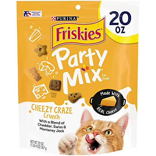 0050000544714 - PURINA FRISKIES MADE IN USA FACILITIES CAT TREATS, PARTY MIX CHEEZY CRAZE CRUNCH - 20 OZ. POUCH