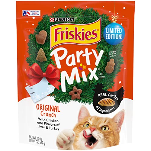 0050000545377 - PURINA FRISKIES MADE IN USA FACILITIES CAT TREATS, PARTY MIX ORIGINAL CRUNCH HOLIDAY - 20 OZ. POUCH