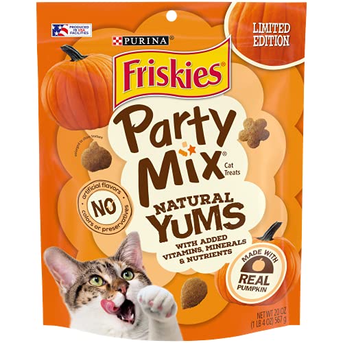 0050000545391 - PURINA FRISKIES MADE IN USA FACILITIES NATURAL CAT TREATS, PARTY MIX NATURAL YUMS WITH PUMPKIN - 20 OZ. POUCH
