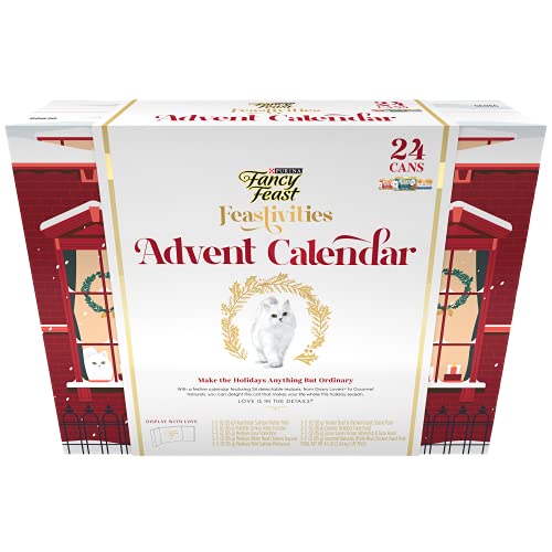 0050000545506 - PURINA FANCY FEAST CAT ADVENT CALENDAR WET CAT FOOD VARIETY PACK, LIMITED EDITION HOLIDAY RECIPES - 3 OZ. CANS