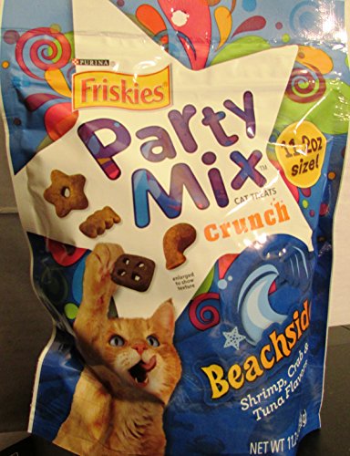0050000583171 - FRISKIES PARTY MIX BEACHSIDE CRUNCH CAT TREATS WITH SHRIMP, CRAB AND TUNA FLAVORS, 11.2 OZ