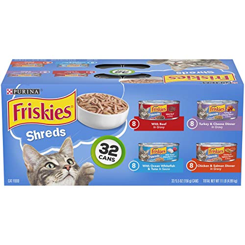 0050000584963 - FRISKIES WET CAT FOOD, SAVORY SHREDS VARIETY PACK, 5.5 OZ CANS, PACK OF 32
