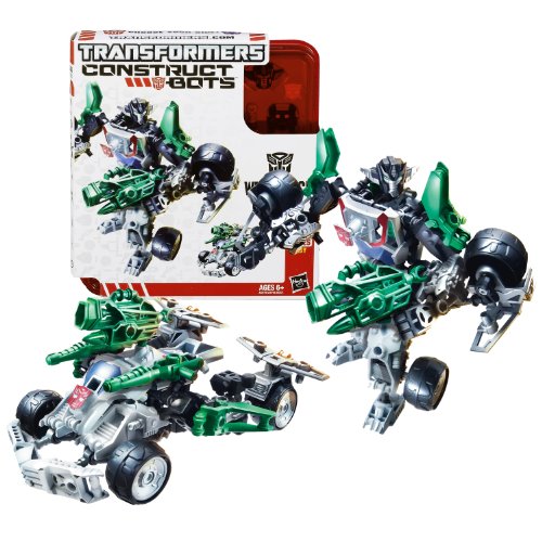 0500009634447 - HASBRO YEAR 2013 TRANSFORMERS CONSTRUCT-BOTS SERIES 6 INCH TALL ELITE CLASS ROBOT ACTION FIGURE SET #E1:01 - AUTOBOT WHEELJACK WITH VEHICLE MODE AS SPORTS CAR (TOTAL PIECES: 55)
