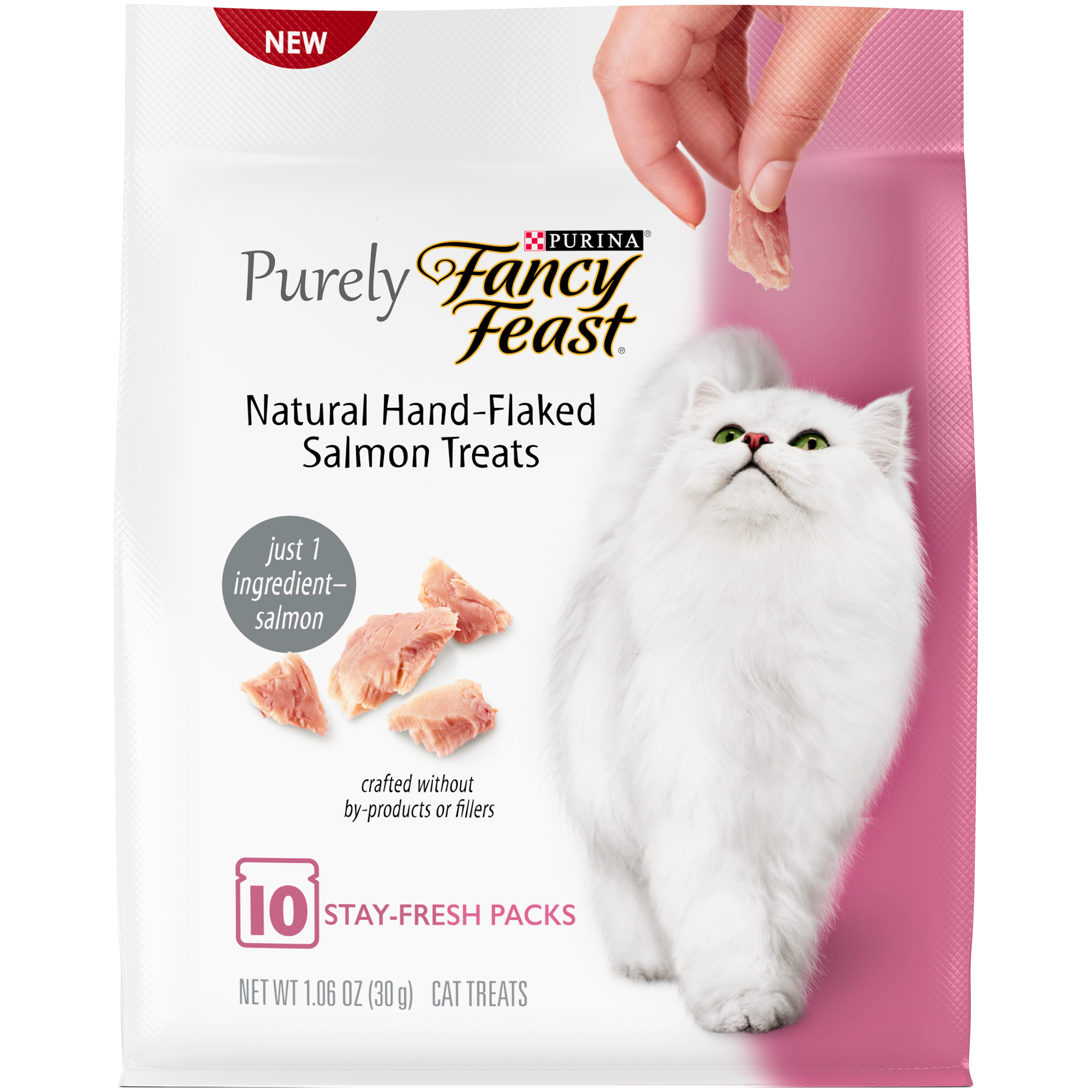 0050000963461 - PURELY NATURAL HAND-FLAKED SALMON CAT TREATS 10 - 1.06 OZ. POUCHES