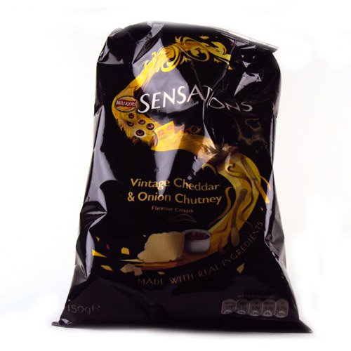 5000328471488 - WALKERS CRISPS SENSATIONS VINTAGE CHEDDAR AND RED ONION CHUTNEY 160G