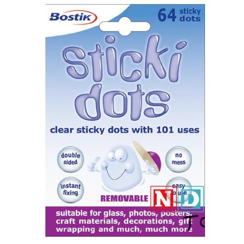 Bostik Glu Dots 64 Removable Clear Sticky Dots 