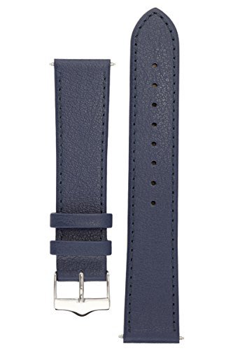 5000613022180 - SIGNATURE SEASONS IN BLUE 22 MM WATCH BAND. REPLACEMENT WATCH STRAP. GENUINE LEATHER. SILVER BUCKLE