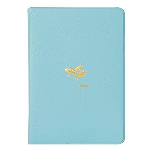0500565072288 - TRAVEL JOURNEY FABRIC PASSPORT ID CARD HOLDER CASE COVER PURSE AND PASSPORT CASE (BLUE-4)