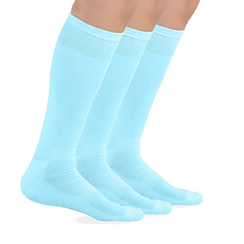 5008038911157 - ZION BAMBOO ALL SPORTS SOCKS, MADE IN USA, LIGHT BLUE, SIZE 9-11 3PAIRS