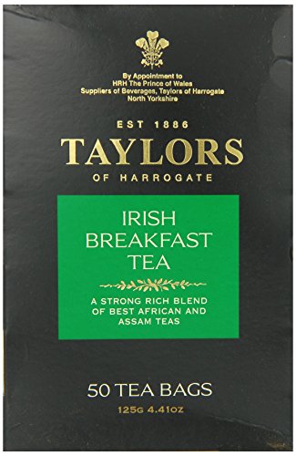 5010357552034 - TAYLORS OF HARROGATE IRISH BREAKFAST TEA, 50-COUNT TEA BAGS (PACK OF 6)