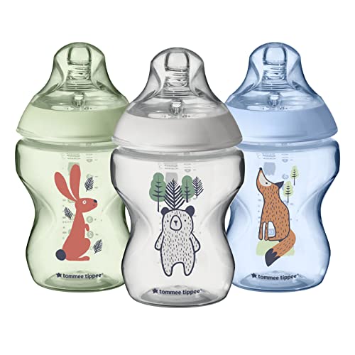 5010415227089 - TOMMEE TIPPEE CLOSER TO NATURE BABY BOTTLES, WOODLAND FRIENDS | BREAST-LIKE NIPPLE, ANTI-COLIC VALVE (9OZ, 3 COUNT)