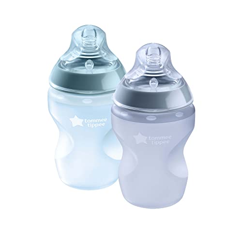 5010415227164 - TOMMEE TIPPEE CLOSER TO NATURE SOFT FEEL SILICONE BABY BOTTLE, SLOW FLOW BREAST-LIKE NIPPLE, ANTI COLIC, STAIN AND ODOR RESISTANT (9OZ, 2 COUNT, BLUE)