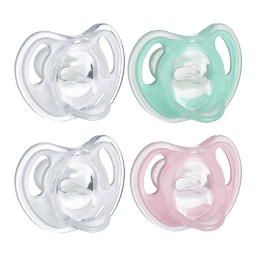 5010415335586 - TOMMEE TIPPEE ULTRA-LIGHT SILICONE PACIFIER, SYMMETRICAL ONE-PIECE DESIGN, BPA-FREE SILICONE BINKIES, 0-6M, 2-COUNT