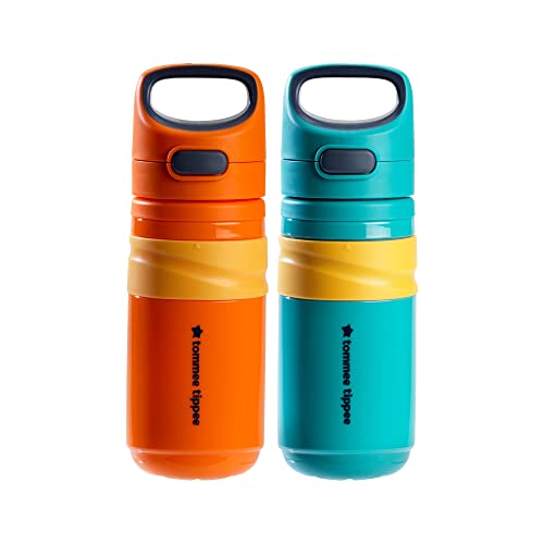 Tommee Tippee 2pk Insulated Sportee Toddler Water Bottle with Handle -  Orange and Blue - 9oz
