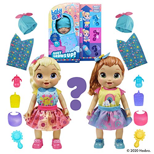 5010993762651 - BABY ALIVE BABY GROWS UP (HAPPY) - HAPPY HOPE OR MERRY MEADOW, GROWING AND TALKING BABY DOLL, TOY WITH 1 SURPRISE DOLL AND 8 ACCESSORIES
