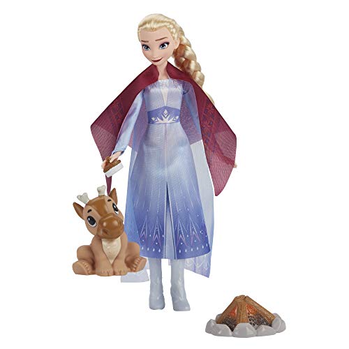 5010993795932 - DISNEY FROZEN 2 ELSAS CAMPFIRE FRIEND, ELSA DOLL WITH DRESS AND LONG BLONDE HAIR, BABY REINDEER, FASHION DOLL ACCESSORIES, TOY FOR KIDS 3 YEARS OLD AND UP