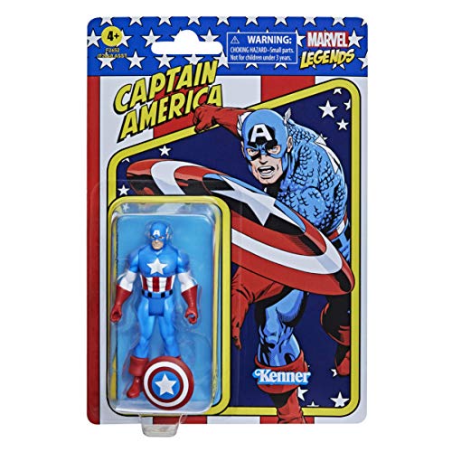 5010993842513 - MARVEL HASBRO LEGENDS SERIES 3.75-INCH RETRO 375 COLLECTION CAPTAIN AMERICA ACTION FIGURE TOY