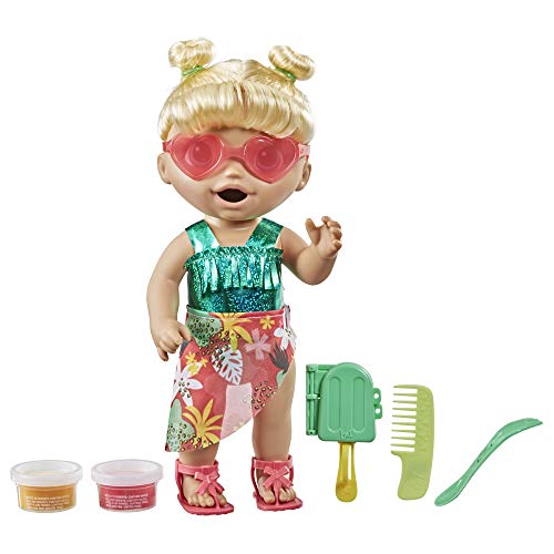 5010993867127 - BABY ALIVE SUNSHINE SNACKS DOLL, EATS AND POOPS, SUMMER-THEMED WATERPLAY BABY DOLL, ICE POP MOLD, TOY FOR KIDS AGES 3 AND UP, BLONDE HAIR