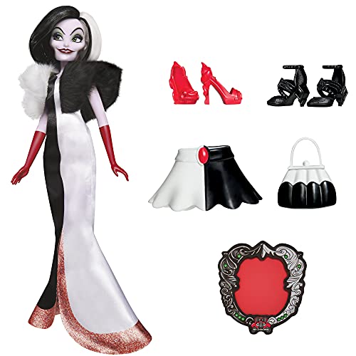 5010993911486 - DISNEY VILLAINS CRUELLA DE VIL FASHION DOLL, ACCESSORIES AND REMOVABLE CLOTHES, DISNEY VILLAINS TOY FOR KIDS 5 YEARS OLD AND UP
