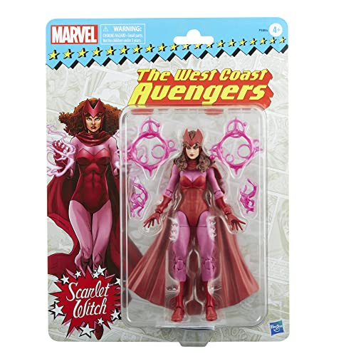 5010993986101 - MARVEL LEGENDS SERIES SCARLET WITCH 6-INCH RETRO PACKAGING ACTION FIGURE TOY, 4 ACCESSORIES