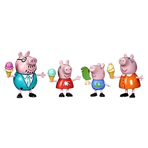 5010994125516 - PEPPA PIG PEPPAS ADVENTURES PEPPAS FAMILY ICE CREAM FUN FIGURE 4-PACK TOY, 4 FAMILY FIGURES WITH FROZEN TREATS, AGES 3 AND UP