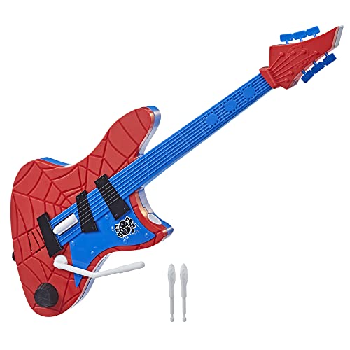5010994137762 - SPIDER-MAN MARVEL ACROSS THE SPIDER-VERSE SPIDER-PUNK WEB BLAST GUITAR WITH WHAMMY BAR BLAST ACTION, ROLEPLAY TOYS FOR KIDS AGES 5 AND UP