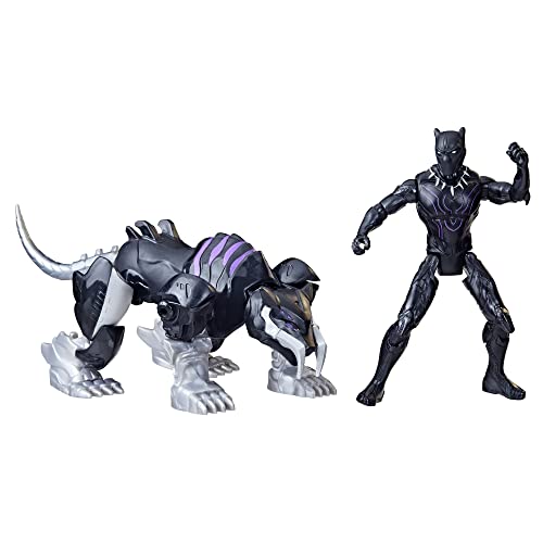 5010994185077 - MARVEL MECH STRIKE MECHASAURS, 4-INCH BLACK PANTHER WITH SABRE CLAW ACTION FIGURES, SUPER HERO TOYS FOR KIDS AGES 4 AND UP