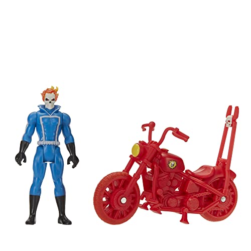 5010994188115 - MARVEL LEGENDS SERIES RETRO 375 COLLECTION GHOST RIDER 3.75-INCH COLLECTIBLE ACTION FIGURES, TOYS FOR AGES 4 AND UP, INCLUDES VEHICLE