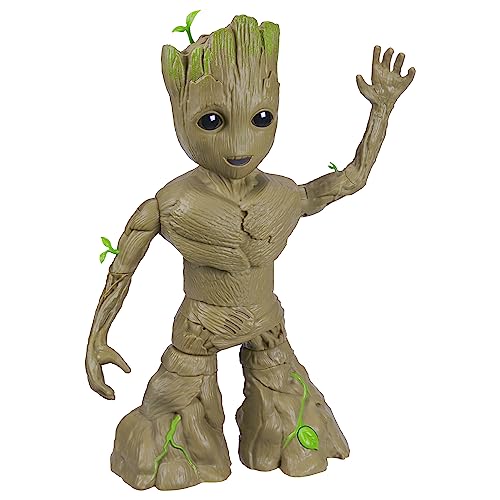 5010996104595 - MARVEL STUDIOS I AM GROOT GROOVE N GROW GROOT, 13.5-INCH INTERACTIVE ACTION FIGURE, RESPONDS TO MUSIC AND SOUNDS, SUPER HERO TOYS FOR KIDS 4 AND UP