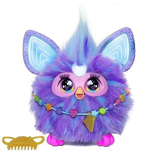 5010996152886 - FURBY PURPLE, 15 FASHION ACCESSORIES, INTERACTIVE PLUSH TOYS FOR 6 YEAR OLD GIRLS & BOYS & UP, VOICE ACTIVATED ANIMATRONIC
