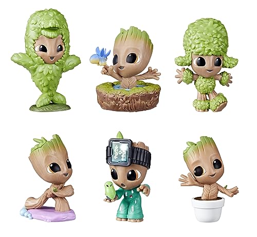 5010996197573 - MARVEL I AM GROOT FIGURE COLLECTION, 6 MINI GROOT ACTION FIGURES SET, SUPER HERO TOYS, TOYS FOR KIDS AGES 4 AND UP (AMAZON EXCLUSIVE)