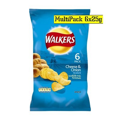 5012005091209 - WALKERS CHEESE AND ONION CRISPS 6 PACK 150G