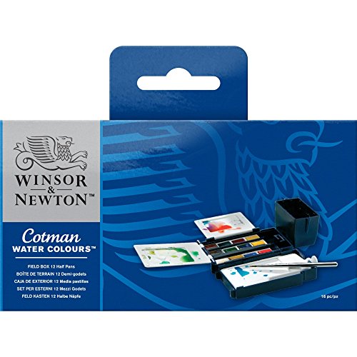 5012572005845 - WINSOR & NEWTON COTMAN WATER COLOR FIELD BOX SET OF 12 HALF PANS