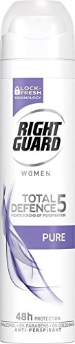 5012583200819 - RIGHT GUARD TOTAL DEFENCE 5 WOMEN PURE ANTI-PERSPIRANT DEODORANT 250 ML 8.5 OZ