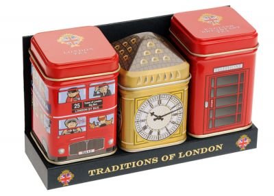 5013111001670 - ENGLISH TEA TRADITIONS OF LONDON - HERITAGE MINI TIN TRIPLE PACK, ENGLISH TEA IN MINI TINS - MT28