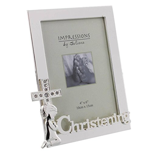 5017224547247 - BAMBINO IMPRESSIONS BY JULIANA PHOTO FRAME SILVER PLATED CHRISTENING 4X8 CG426