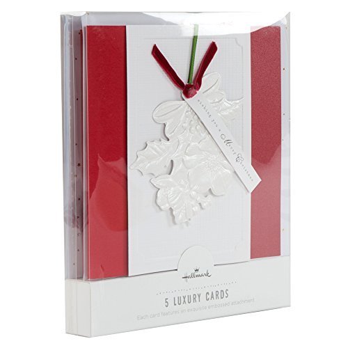 5017690994972 - HALLMARK LUXURY 3D EMBOSSED DESIGN BOXED CHRISTMAS CARD (PACK OF 5)