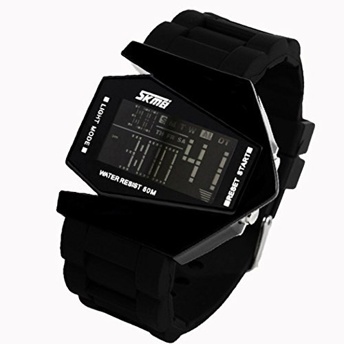 0501998563909 - MILITARY STEALTH FIGHTER COOL 5ATM WATER RESISTANT DIAL LED SPORTS WRIST WATCH