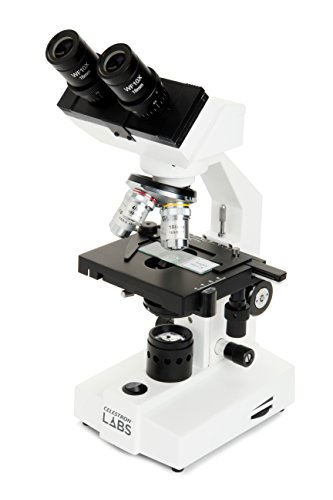 0050234441315 - CELESTRON CB2000CF COMPOUND BINOCULAR MICROSCOPE W/40X - 2000X POWER, MECHANICAL STAGE, ABBE CONDENSER, 4 FULLY ACHROMATIC OBJECTIVES, 10X AND 20X EYEPIECES, COURSE AND FINE FOCUS, 10 PREPARED SLIDES, 3 COLOR FILTERS, EMERSION OIL