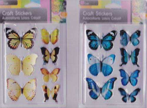 5024418533863 - CRAFT ADHESIVE 3D BUTTERFLY STICKERS BLUE
