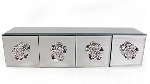 5024418650287 - MIRRORED GLASS FOUR DRAWER UNIT WITH ROSE HANDLES