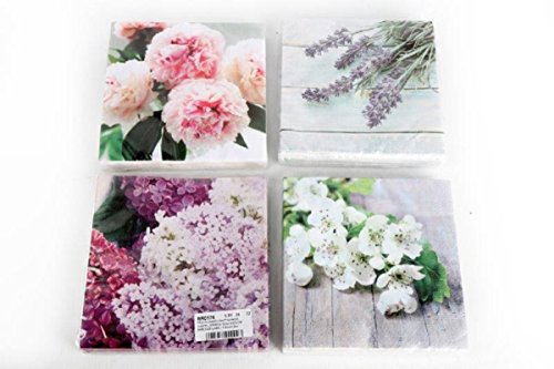 5024418900993 - PACK OF 20 FLOWER PRINT NAPKINS - ONE ONLY